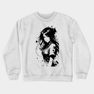 Kawaii Anime Girl Wearing Tshirt 01 Crewneck Sweatshirt